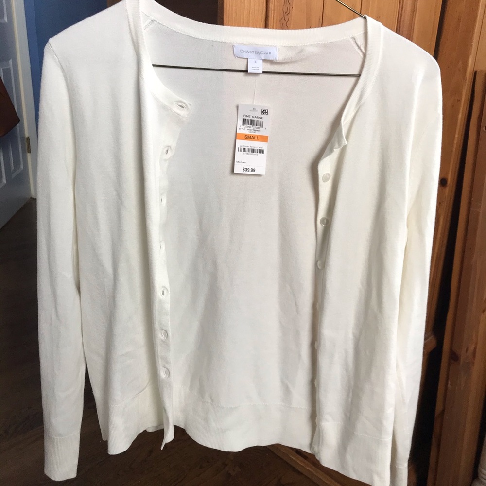 White cardigan